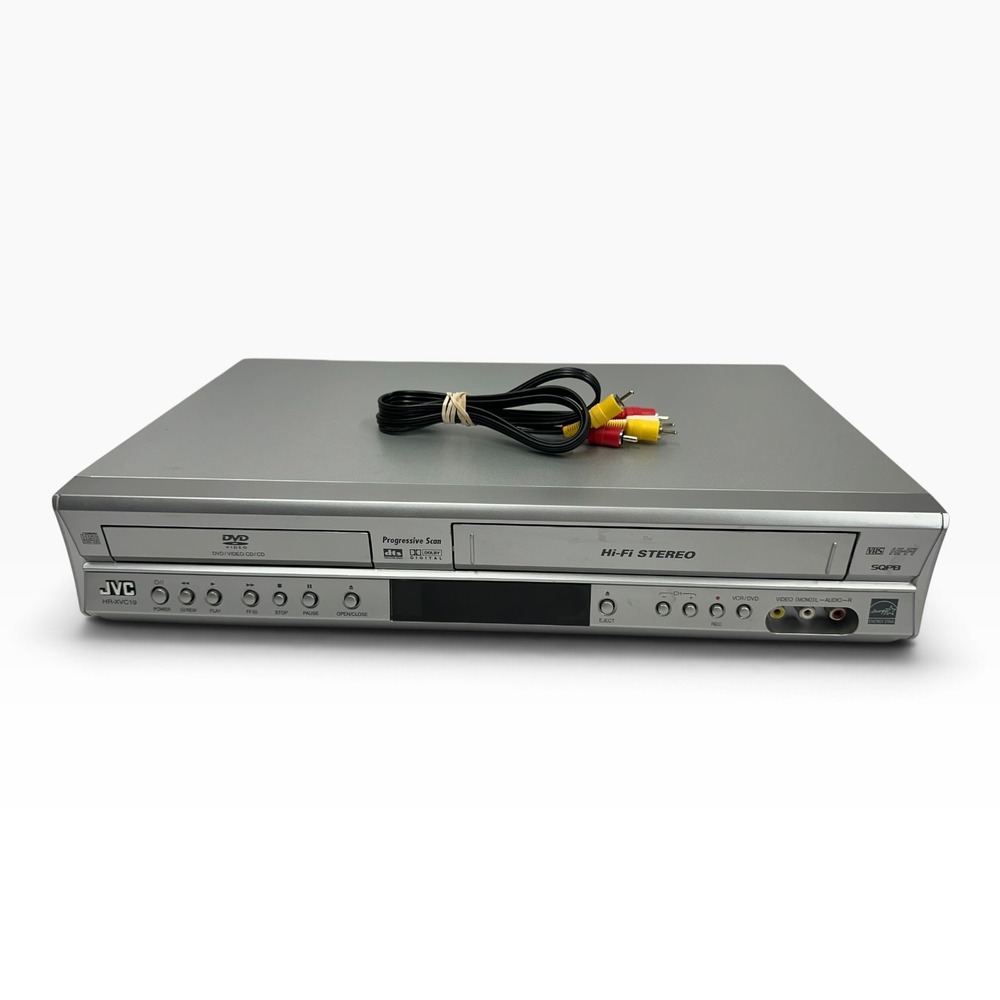 JVC HR-XVC19 DVD Player VCR Combo Hi-Fi Stereo Progressive Scan Silver Tested